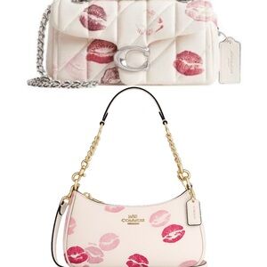 ISO DO NOT BUY ⚠️Coach White and Pink Kiss Print Shoulder Bags